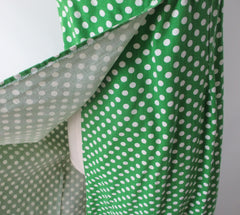Vintage 70s Green White Polka Dot Wrap Maxi Dress XS - Bombshell Bettys Vintage