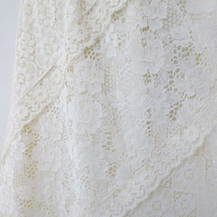 Vintage 70's Antique White Lace Bohemian Maxi Skirt • One size