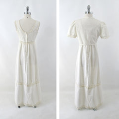 vintage off white cream strawberry lace maxi wedding dress matching bolero set bombshell bettys vintage back