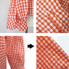 Vintage 70s Women's Red White Gingham Plaid Western Shirt S