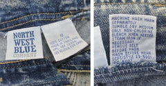 vintage 80s acid wash denim jean western country prairie full skirt matching belt large bombshell bettys vintage tag