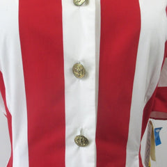Vintage 80s Red White Stripe Peplum Dress XL 1X • New With Tags •