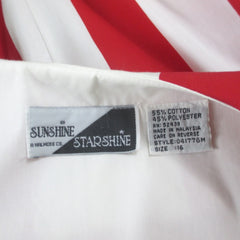 Vintage 80s Red White Stripe Peplum Dress XL 1X • New With Tags •