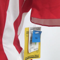 Vintage 80s Red White Stripe Peplum Dress XL 1X • New With Tags •
