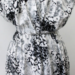 Vintage 80s Big Shoulder Cut Out Dress M