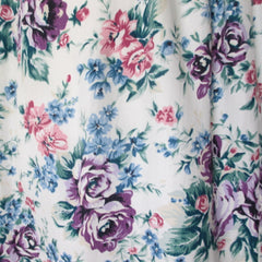 Vintage 80s 90's Rose Garden Midi Skirt M L
