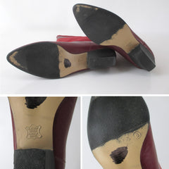 Vintage 80s Red Leather Tarantino’s Pixie Boots 8