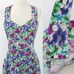 vintage 90s grunge floral flower romper playsuit shorts one piece outfit High Fashion bombshell bettys vintage details
