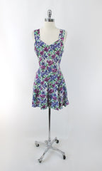vintage 90s grunge floral flower romper playsuit shorts one piece outfit High Fashion bombshell bettys vintage gallery