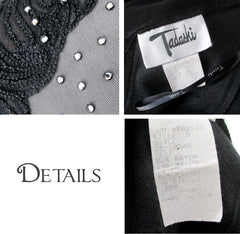 Vintage 90s Black Tadashi Shoji Sweetheart Bodycon Party Dress S