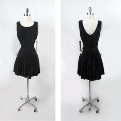 Vintage 90s Black Mini Dress S • New With Tags •