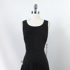 Vintage 90s Black Mini Dress S • New With Tags •