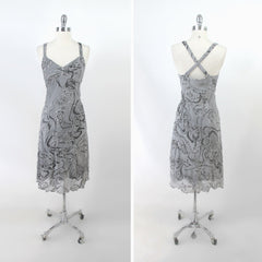 Vintage 90s Joseph Ribkoff black white slip dress  full