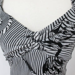 Vintage 90s Joseph Ribkoff black white slip dress bodice detail