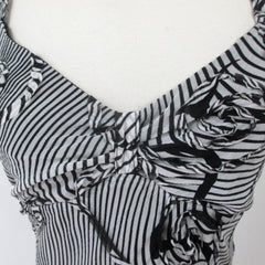 Vintage 90s Joseph Ribkoff black white slip dress bodice detail