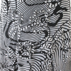 Vintage 90s Joseph Ribkoff black white slip dress fabric