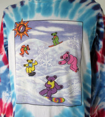 Vintage 90s GRATEFUL DEAD Snowboard Bears Peter Forsythe Tie Dye T Shirt L