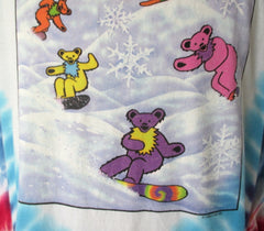 Vintage 90s GRATEFUL DEAD Snowboard Bears Peter Forsythe Tie Dye T Shirt L