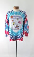 Vintage 90s GRATEFUL DEAD Snowboard Bears Peter Forsythe Tie Dye T Shirt L