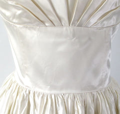 Vintage 80s Gunne Sax 50s Inspired White Satin Party Dress XS
