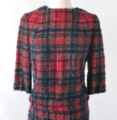 Vintage 60s Joseph Magnin Plaid Wool 3 Piece Suit S