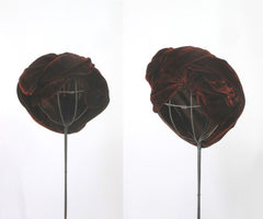 Vintage 20s 30s Brown Velvet Dress Matching Turban M