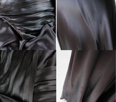 Vintage 40's Black Duchess Satin Evening Gown M - Bombshell Bettys Vintage