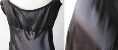 Vintage 40's Black Duchess Satin Evening Gown M - Bombshell Bettys Vintage