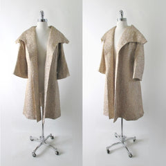 Vintage 50's Lilli Diamond Gold Brocade Evening Jacket Coat M - Bombshell Bettys Vintage