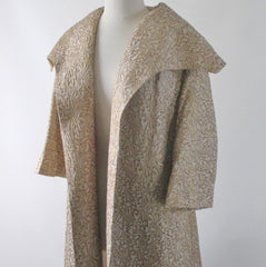 Vintage 50's Lilli Diamond Gold Brocade Evening Jacket Coat M - Bombshell Bettys Vintage