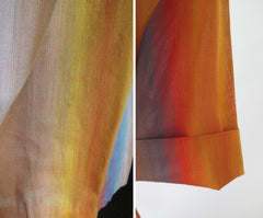 Vintage 60's 50's Ombre Stripe Shirtwaist Full Skirt Day Dress M - Bombshell Bettys Vintage