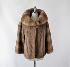 Vintage 50s Autumn Haze EMBA Short Mink Coat L - Bombshell Bettys Vintage