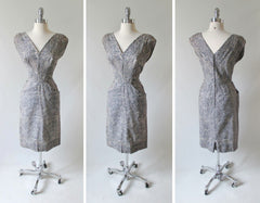 • Vintage 50's Zebra & Rhinestone Frank Starr Sheath Dress M - Bombshell Bettys Vintage