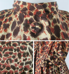 Vintage 50s Leopard Print Full Skirt Party Dress S - Bombshell Bettys Vintage
