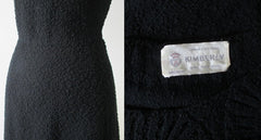 Vintage 50's Kimberly Knit Black Bouclé Sheath Sweater Dress M - Bombshell Bettys Vintage
