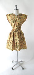 Vintage 50's Swirl Wrap Dress Kitchenware Novelty Print M - Bombshell Bettys Vintage