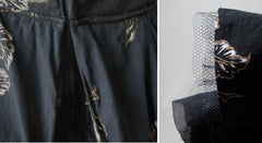 Vintage 50's 60's Black Gold Hawaiian Print Full Skirt Party Dress M - Bombshell Bettys Vintage