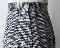 Vintage 50's Black White Check 3 Piece Peplum Suit / Skirt Jacket Set S - Bombshell Bettys Vintage