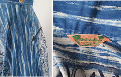 • Vintage Early 50's Rare Kamehameha Blue Hawaii Hand Painted Style Full Circle Skirt S - Bombshell Bettys Vintage
