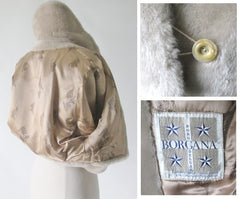 Vintage 50s Borgana Faux Fur Bolero Cropped Jacket M - Bombshell Bettys Vintage