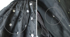 • Vintage 50's Black Velvet Pearl & Flocked Starburst Party Dress M - Bombshell Bettys Vintage