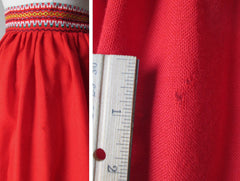 Vintage 50's Red Embroidered Full Swing Skirt S - Bombshell Bettys Vintage