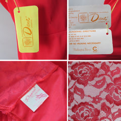 Vintage Red Roses Lace Slip 36 NWT - Bombshell Bettys Vintage