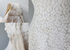 Vintage 50's White Lace Wedding Dress XS - Bombshell Bettys Vintage