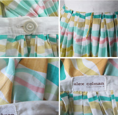 Vintage 50s Atomic Horizontal Stripe Full Skirt XS - Bombshell Bettys Vintage