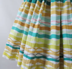 Vintage 50s Atomic Horizontal Stripe Full Skirt XS - Bombshell Bettys Vintage