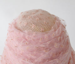 Vintage 60s Pink Tulle & Velvet Bow Beehive Bucket Hat - Bombshell Bettys Vintage