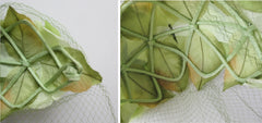 Vintage 50s Green Spring Leaves Netted Veil Headband Hat - Bombshell Bettys Vintage