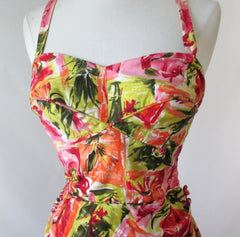 Vintage 60's Floral House Of Hawaii Sarong Dress S - Bombshell Bettys Vintage