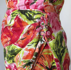 Vintage 60's Floral House Of Hawaii Sarong Dress S - Bombshell Bettys Vintage